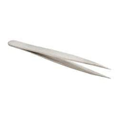 Value Collection - 3-1/2" OAL 0C-SA Precision Tweezers - Short, Flat Tip - Eagle Tool & Supply