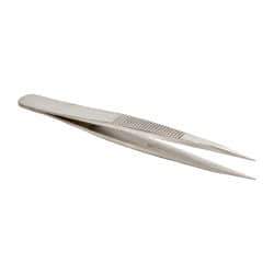 Value Collection - 4-3/8" OAL AC-SA Precision Tweezers - Heavy Tip with Serrated Shank - Eagle Tool & Supply