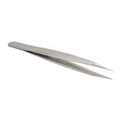 Value Collection - 4-3/4" OAL OO-SS Precision Tweezers - Very Strong, Heavy Tip & Shank - Eagle Tool & Supply