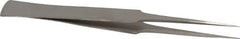 Value Collection - 5-1/8" OAL GG-SA Precision Tweezers - General Utility, Long & Strong Point, Wide Shank - Eagle Tool & Supply