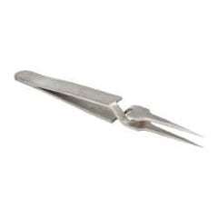 Value Collection - 4-11/32" OAL N4 Reverse Action Tweezers - Long Fine Point - Eagle Tool & Supply