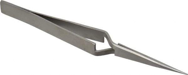 Value Collection - 4-7/8" OAL NAA Reverse Action Tweezers - Long & Strong Point - Eagle Tool & Supply