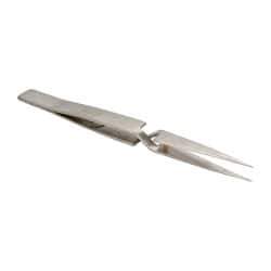 Value Collection - 4-7/8" OAL NAA Reverse Action Tweezers - Long & Strong Point - Eagle Tool & Supply