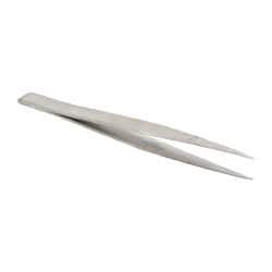 Value Collection - 4-1/4" OAL Stainless Steel Assembly Tweezers - Thin, Fine, Light Point - Eagle Tool & Supply