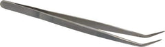 Value Collection - 6-1/4" OAL Assembly Tweezers - Long Bent Point, Serrated Body/Tip - Eagle Tool & Supply