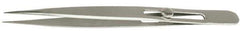 Value Collection - 4-3/4" OAL Assembly Tweezers - Slide Locking, Sharp Point - Eagle Tool & Supply