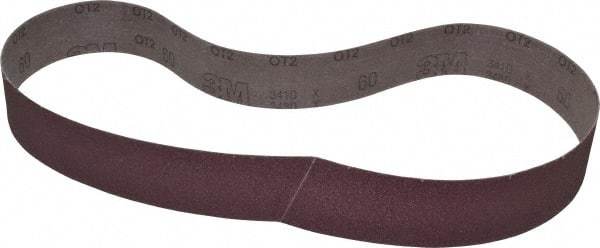 3M - 2" Wide x 48" OAL, 60 Grit, Aluminum Oxide Abrasive Belt - Aluminum Oxide, Medium, Coated, X Weighted Cloth Backing, Series 241D - Eagle Tool & Supply