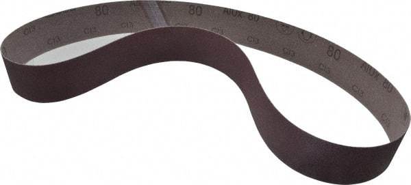 3M - 2" Wide x 48" OAL, 80 Grit, Aluminum Oxide Abrasive Belt - Aluminum Oxide, Medium, Coated, X Weighted Cloth Backing, Series 341D - Eagle Tool & Supply