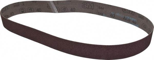 3M - 2" Wide x 48" OAL, 40 Grit, Aluminum Oxide Abrasive Belt - Aluminum Oxide, Coarse, Coated, X Weighted Cloth Backing, Series 341D - Eagle Tool & Supply