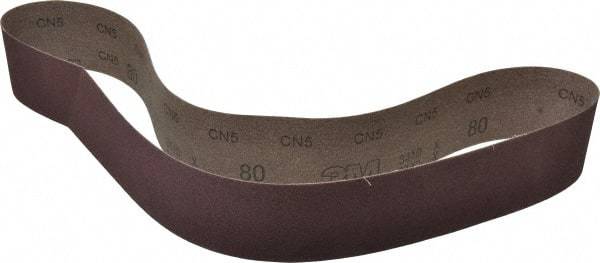 3M - 2-1/2" Wide x 48" OAL, 80 Grit, Aluminum Oxide Abrasive Belt - Aluminum Oxide, Medium, Coated, X Weighted Cloth Backing, Series 341D - Eagle Tool & Supply
