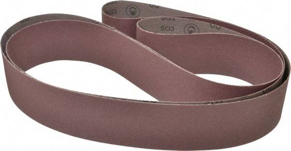 3M - 3" Wide x 132" OAL, 80 Grit, Aluminum Oxide Abrasive Belt - Aluminum Oxide, Medium, Coated, X Weighted Cloth Backing, Series 341D - Eagle Tool & Supply