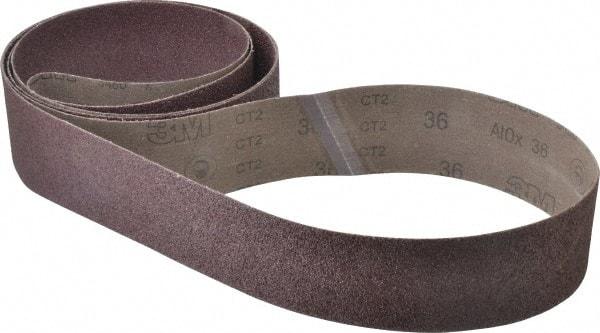 3M - 3" Wide x 132" OAL, 36 Grit, Aluminum Oxide Abrasive Belt - Aluminum Oxide, Very Coarse, Coated, X Weighted Cloth Backing, Series 341D - Eagle Tool & Supply