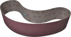 3M - 4" Wide x 48" OAL, 80 Grit, Aluminum Oxide Abrasive Belt - Aluminum Oxide, Medium, Coated, X Weighted Cloth Backing, Series 341D - Eagle Tool & Supply