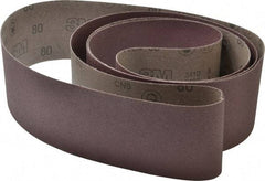 3M - 4" Wide x 132" OAL, 80 Grit, Aluminum Oxide Abrasive Belt - Aluminum Oxide, Medium, Coated, X Weighted Cloth Backing, Series 341D - Eagle Tool & Supply