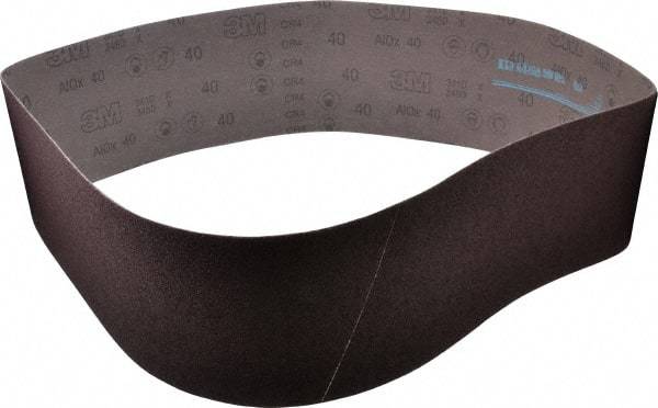 3M - 6" Wide x 60" OAL, 40 Grit, Aluminum Oxide Abrasive Belt - Aluminum Oxide, Coarse, Coated, X Weighted Cloth Backing, Series 341D - Eagle Tool & Supply