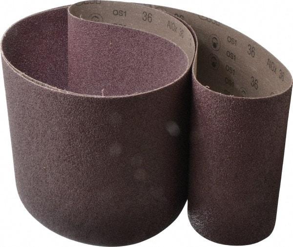 3M - 8" Wide x 107" OAL, 36 Grit, Aluminum Oxide Abrasive Belt - Aluminum Oxide, Very Coarse, Coated, X Weighted Cloth Backing, Series 341D - Eagle Tool & Supply