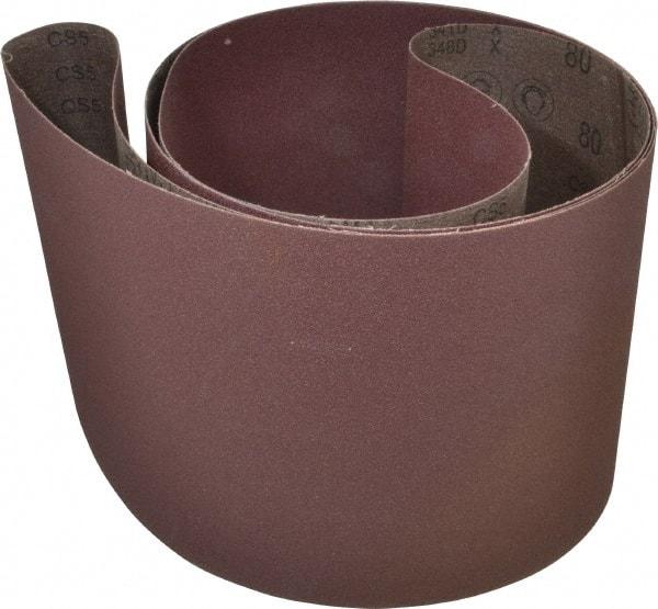 3M - 8" Wide x 107" OAL, 80 Grit, Aluminum Oxide Abrasive Belt - Aluminum Oxide, Medium, Coated, X Weighted Cloth Backing, Series 341D - Eagle Tool & Supply