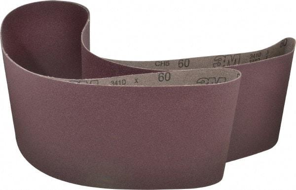 3M - 8" Wide x 107" OAL, 60 Grit, Aluminum Oxide Abrasive Belt - Aluminum Oxide, Medium, Coated, X Weighted Cloth Backing, Series 341D - Eagle Tool & Supply