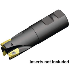 Kennametal - 25mm Cut Diam, 25mm Shank Diam, 101mm OAL, Indexable Square Shoulder End Mill - Weldon Shank, 0° Lead Angle - Eagle Tool & Supply
