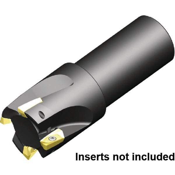 Kennametal - 25mm Cut Diam, 25mm Shank Diam, 100mm OAL, Indexable Square Shoulder End Mill - Cylindrical Shank, 0° Lead Angle - Eagle Tool & Supply