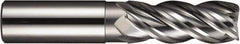 SGS - 3/4", 4 Flute, Single End, Solid Carbide, 0.03" Corner Radius End Mill - 4" OAL, Right Hand Flute, 1-1/2" LOC, Right Hand Cut - Eagle Tool & Supply