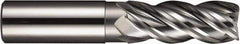 SGS - 1/2", 4 Flute, Single End, Solid Carbide, 0.09" Corner Radius End Mill - 3-1/4" OAL, Right Hand Flute, 1-1/4" LOC, Right Hand Cut - Eagle Tool & Supply