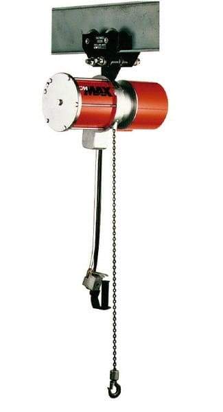 CM - 1/4 Ton Load Limit, 10' Max Height Hook Mount Air Hoist - 70 SCFM at 90 PSI, 15-1/4" Min Headroom, Pendant Control - Eagle Tool & Supply