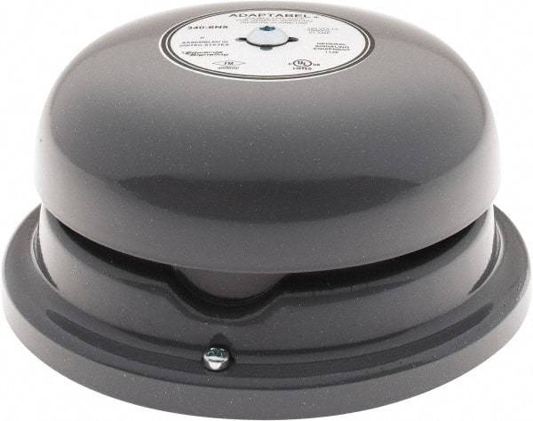 Edwards Signaling - 6" Diam, 120 VAC Bell - 0.07 Amps, 92 Decibles at 10', Vibrating, Waterproof - Eagle Tool & Supply