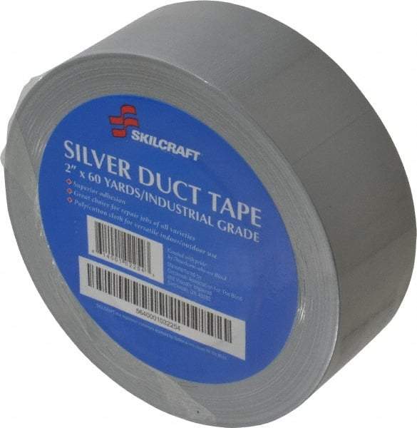 Ability One - 2" x 60 Yds Gray Duct Tape - 9 mil, Rubber Adhesive, Polyethylene Cloth Backing, Series 5640 - Eagle Tool & Supply