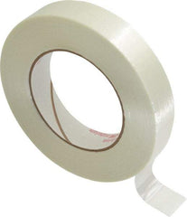 Ability One - 1" x 60 Yd Clear Rubber Adhesive Packaging Tape - Glass Filament Backing, 12 mil Thick, Series 7510-00 - Eagle Tool & Supply