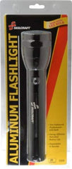 Ability One - Xenon Bulb, Industrial/Tactical Flashlight - Black Aluminum Body, 2 D Batteries Not Included - Eagle Tool & Supply