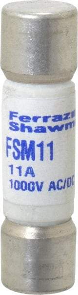 Ferraz Shawmut - 1,000 VAC/VDC, 11 Amp, Fast-Acting Multimeter Fuse - 38mm OAL, 20 at AC/DC kA Rating, 10.3mm Diam - Eagle Tool & Supply