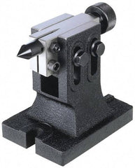 Interstate - 4" Centerline Height, Tailstock - Adjustable, Cast Iron, Use with Speed-Dex Indexing fixtures - Eagle Tool & Supply