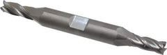 OSG - 1/4", 5/8" LOC, 3/8" Shank Diam, 3-3/8" OAL, 4 Flute, Solid Carbide Square End Mill - Double End, Uncoated, Spiral Flute, 30° Helix, Centercutting, Right Hand Cut, Right Hand Flute, Series 444 - Eagle Tool & Supply