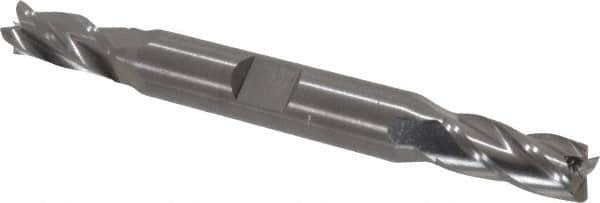 OSG - 5/16", 3/4" LOC, 3/8" Shank Diam, 3" OAL, 4 Flute, Solid Carbide Square End Mill - Double End, Uncoated, Spiral Flute, 30° Helix, Right Hand Cut, Right Hand Flute, Series 444 - Eagle Tool & Supply
