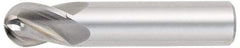 OSG - 5/8" Diam, 3/4" LOC, 4 Flute Solid Carbide Ball End Mill - Uncoated, Single End, 3" OAL, 5/8" Shank Diam, Spiral Flute - Eagle Tool & Supply
