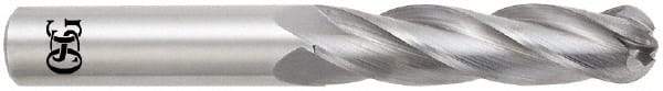OSG - 1" Diam, 2-1/4" LOC, 4 Flute Solid Carbide Ball End Mill - TiAlN Finish, Single End, 5" OAL, 1" Shank Diam, Spiral Flute - Eagle Tool & Supply