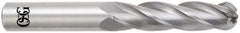 OSG - 1" Diam, 2-1/4" LOC, 4 Flute Solid Carbide Ball End Mill - TiAlN Finish, Single End, 5" OAL, 1" Shank Diam, Spiral Flute - Eagle Tool & Supply