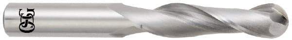 OSG - 3/4" Diam, 2-1/4" LOC, 2 Flute Solid Carbide Ball End Mill - Uncoated, Single End, 5" OAL, 3/4" Shank Diam, Spiral Flute - Eagle Tool & Supply