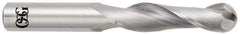 OSG - 5/16" Diam, 1-1/8" LOC, 2 Flute Solid Carbide Ball End Mill - Uncoated, Single End, 3" OAL, 5/16" Shank Diam, Spiral Flute - Eagle Tool & Supply