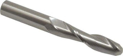 OSG - 1/2" Diam, 2" LOC, 2 Flute Solid Carbide Ball End Mill - Uncoated, Single End, 4" OAL, 1/2" Shank Diam, Spiral Flute - Eagle Tool & Supply