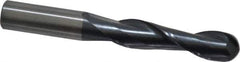 OSG - 1/2" Diam, 2" LOC, 2 Flute Solid Carbide Ball End Mill - TiAlN Finish, Single End, 4" OAL, 1/2" Shank Diam, Spiral Flute - Eagle Tool & Supply