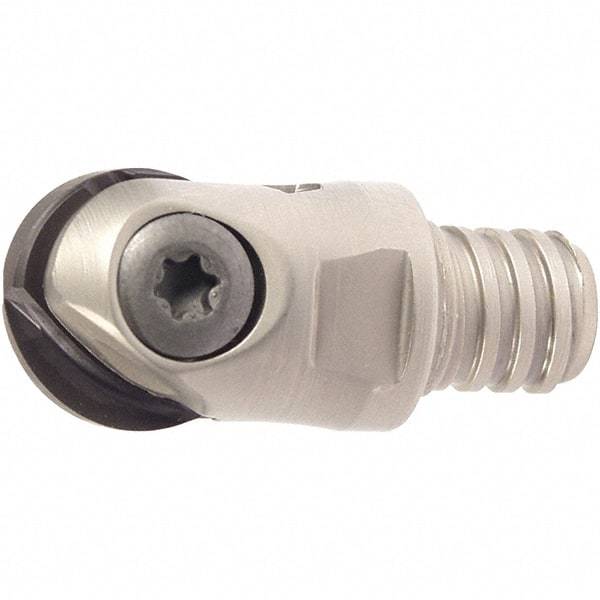 Iscar - 20mm Cut Diam, 48.8mm OAL, Indexable Ball Nose End Mill - 35mm Head Length, T12 Modular Connection, HCM-MM Toolholder, HBF-QF, HBR-QF, HCD-QF, HCR Insert - Eagle Tool & Supply