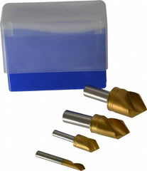 M.A. Ford - 4 Piece, 1/4 to 1" Head Diam, 82° Included Angle, Single End Countersink Set - Eagle Tool & Supply