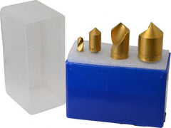 M.A. Ford - 4 Piece, 1/4 to 1" Head Diam, 90° Included Angle, Single End Countersink Set - Eagle Tool & Supply