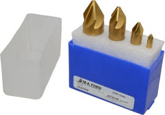 M.A. Ford - 4 Piece, 1/4 to 1" Head Diam, 60° Included Angle, Single End Countersink Set - Eagle Tool & Supply