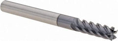 Value Collection - 3/16", 9/16" LOC, 3/16" Shank Diam, 2" OAL, 5 Flute, Solid Carbide Square End Mill - Single End, TiAlN Finish, Spiral Flute, 45° Helix, Right Hand Cut, Right Hand Flute - Eagle Tool & Supply