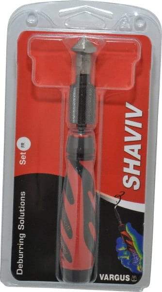 Shaviv - 3 Piece, High Speed Steel Blade, Hand Deburring Tool Set - FR Blade Holder, For Hole Edge - Eagle Tool & Supply