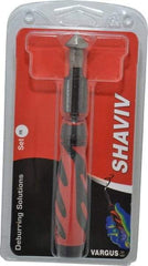 Shaviv - 3 Piece, High Speed Steel Blade, Hand Deburring Tool Set - FR Blade Holder, For Hole Edge - Eagle Tool & Supply