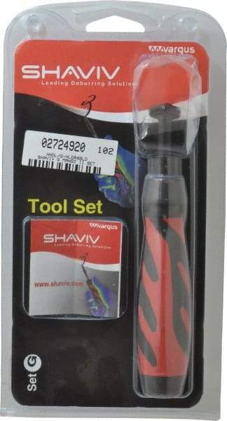 Shaviv - 4 Piece, High Speed Steel Blade, Hand Deburring Tool Set - G Blade Holder, For Slot/Keyway - Eagle Tool & Supply